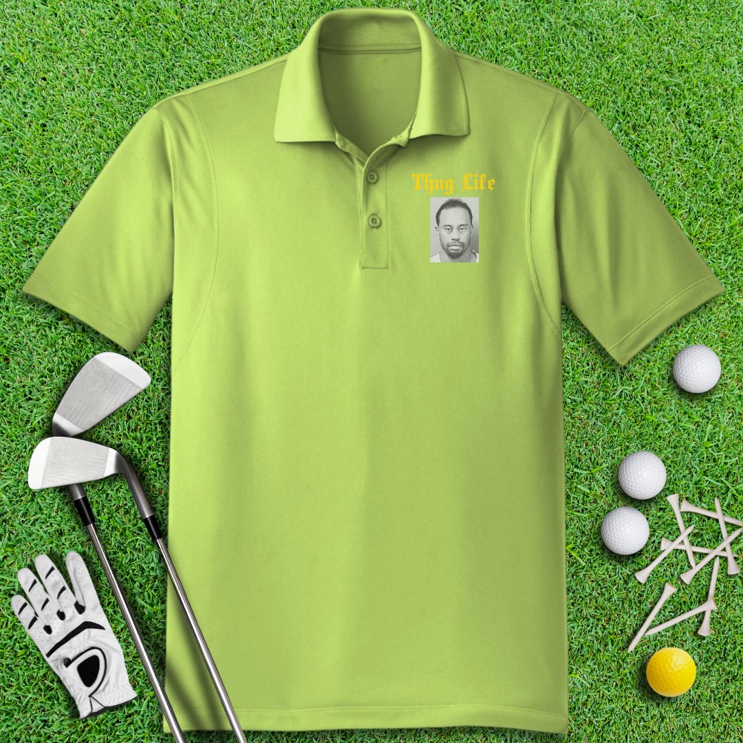 Thug Life - Tiger Woods Mugshot Polo Shirt - TeeHee Golf Gear