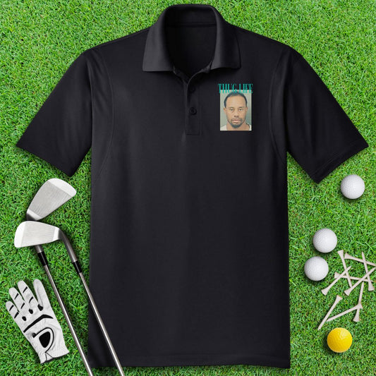 Thug Life - Tiger Woods Mugshot Polo Shirt - TeeHee Golf Gear