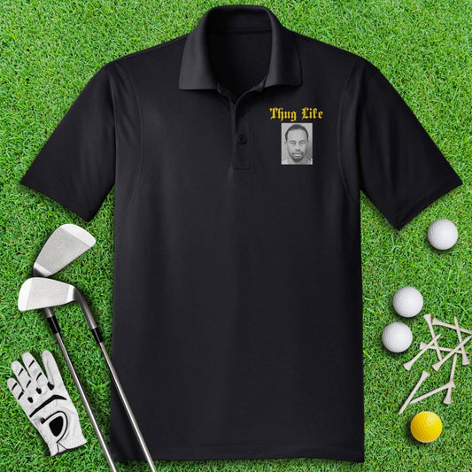 Thug Life - Tiger Woods Mugshot Polo Shirt - TeeHee Golf Gear