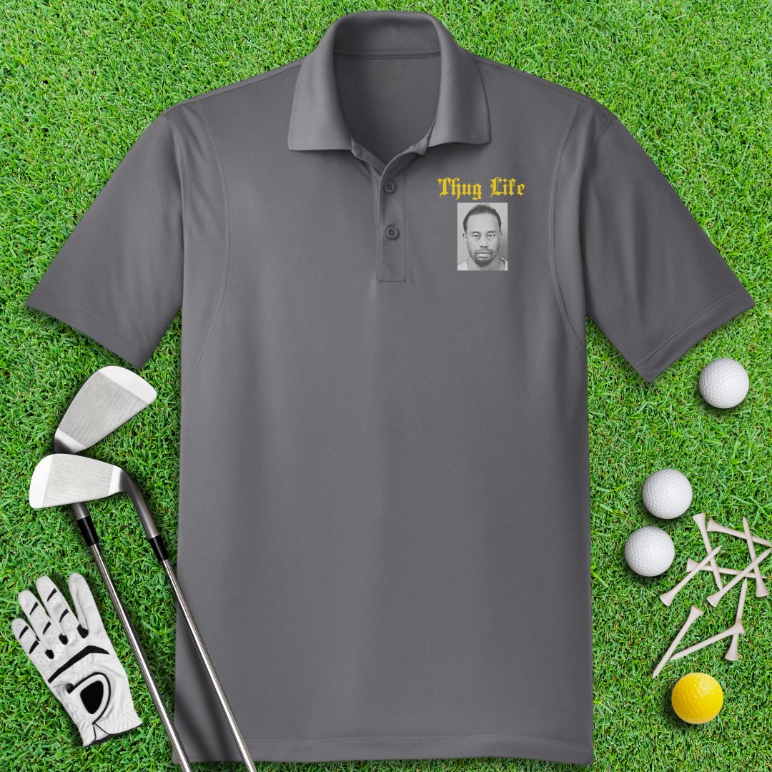 Thug Life - Tiger Woods Mugshot Polo Shirt - TeeHee Golf Gear