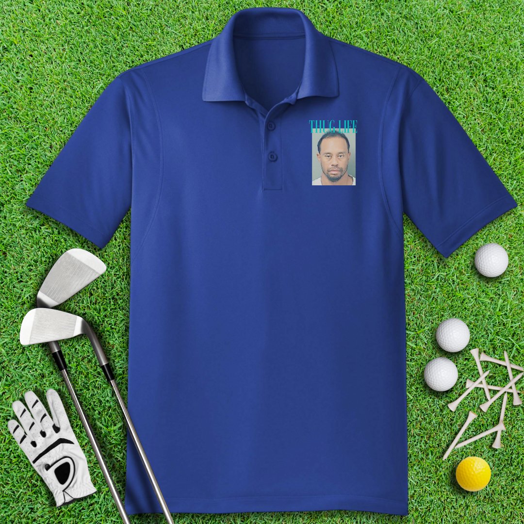 Thug Life - Tiger Woods Mugshot Polo Shirt - TeeHee Golf Gear