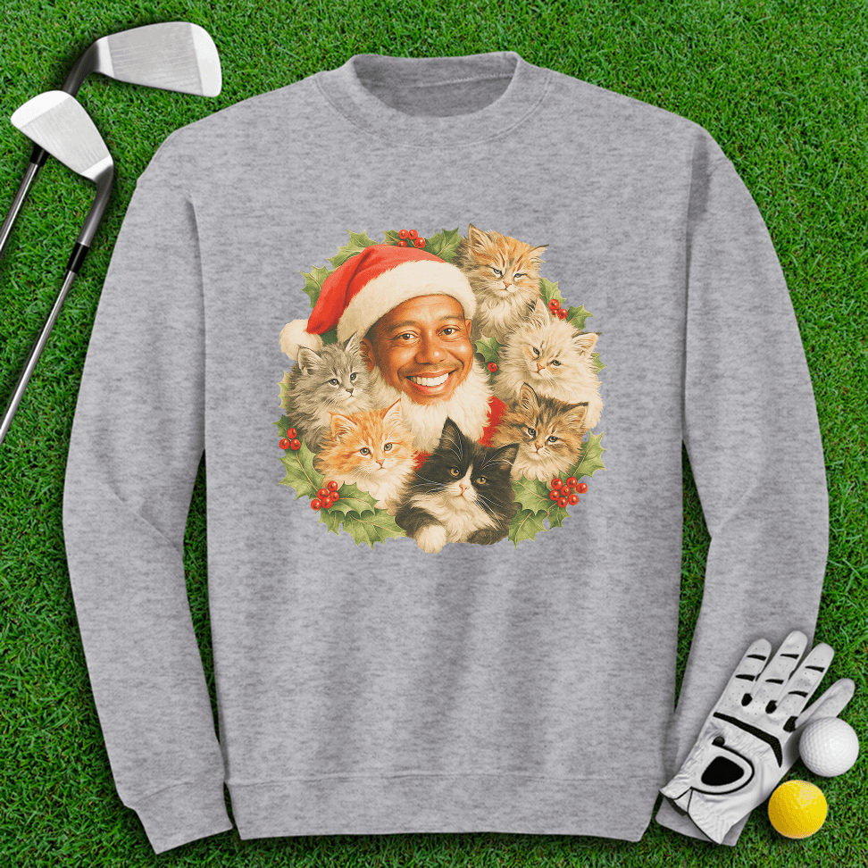 Tiger Santa Ugly Sweater Crewneck - TeeHee Golf Gear