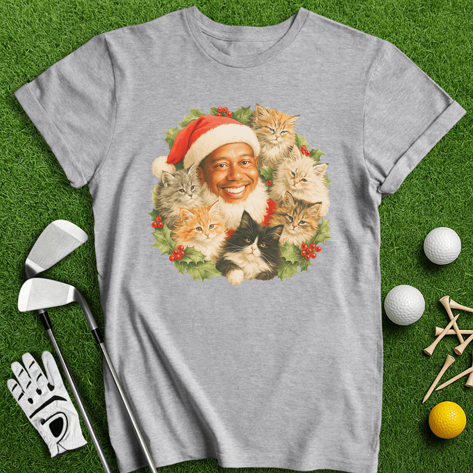 Tiger Santa Ugly Sweater T-shirt - TeeHee Golf Gear