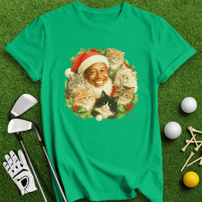 Tiger Santa Ugly Sweater T-shirt - TeeHee Golf Gear