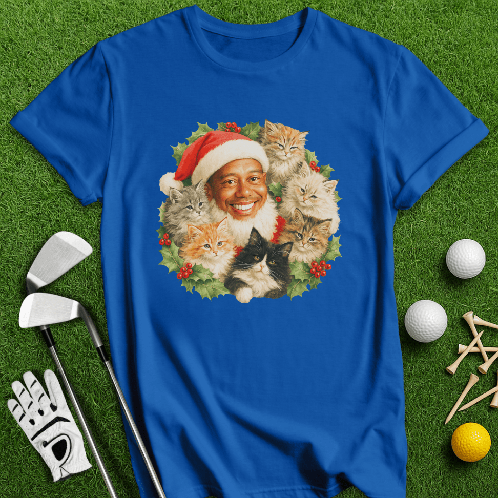 Tiger Santa Ugly Sweater T-shirt - TeeHee Golf Gear