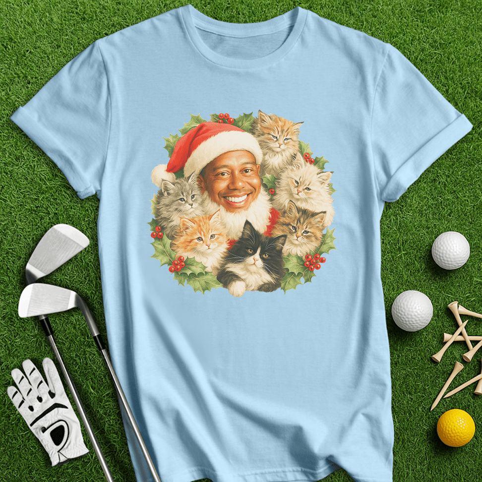 Tiger Santa Ugly Sweater T-shirt - TeeHee Golf Gear