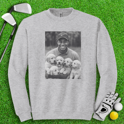 Tiger VS. Golden Puppies Crewneck - TeeHee Golf Gear