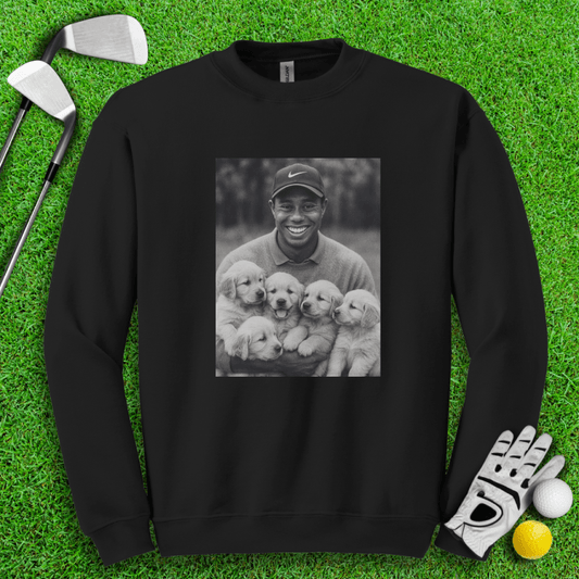 Tiger VS. Golden Puppies Crewneck - TeeHee Golf Gear