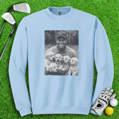 Tiger VS. Golden Puppies Crewneck - TeeHee Golf Gear