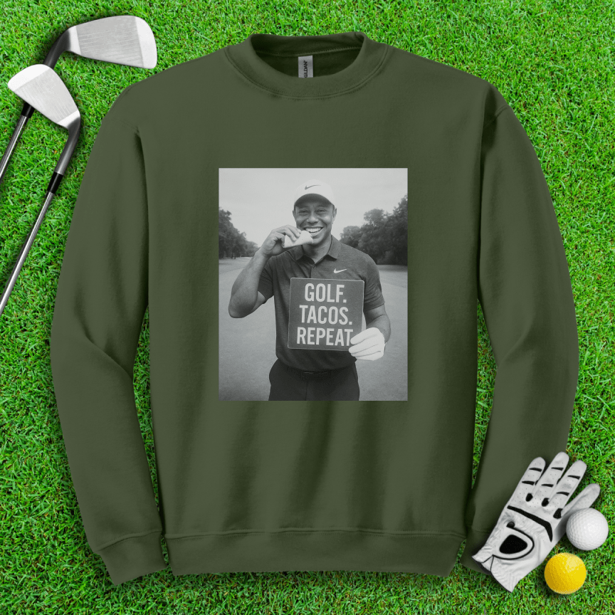 Tiger vs. Tacos Crewneck - TeeHee Golf Gear