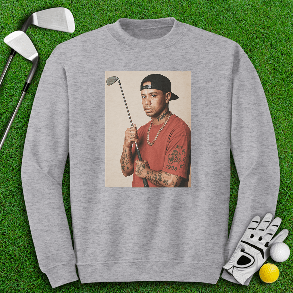 Tiger Woods 90s Hip Hop Crewneck - TeeHee Golf Gear