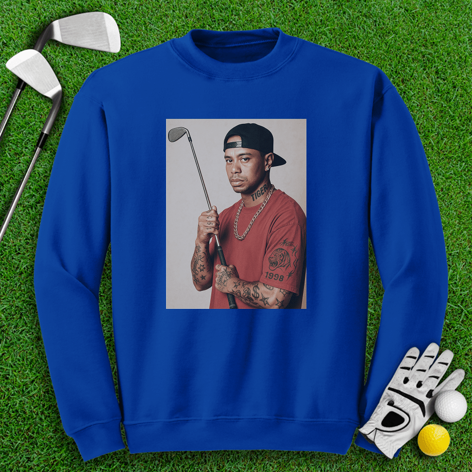 Tiger Woods 90s Hip Hop Crewneck - TeeHee Golf Gear