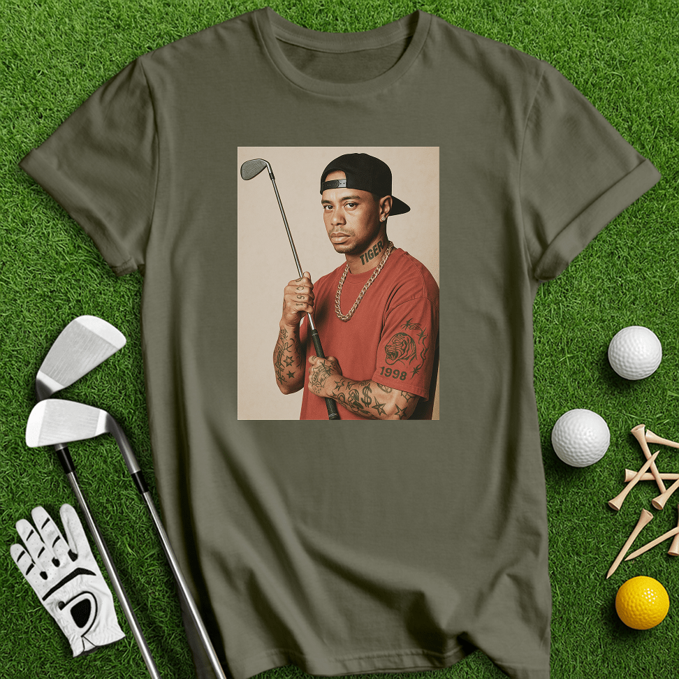 Tiger Woods 90s Hip Hop T-shirt - TeeHee Golf Gear