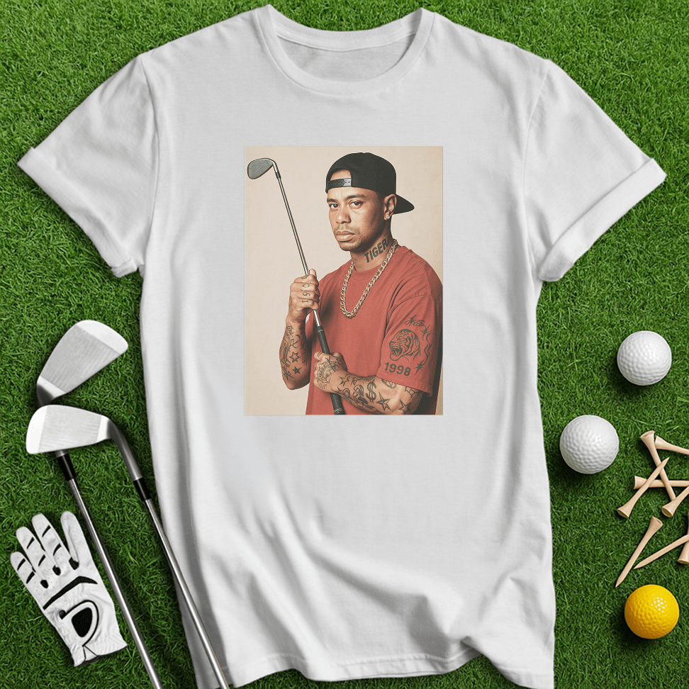 Tiger Woods 90s Hip Hop T-shirt - TeeHee Golf Gear