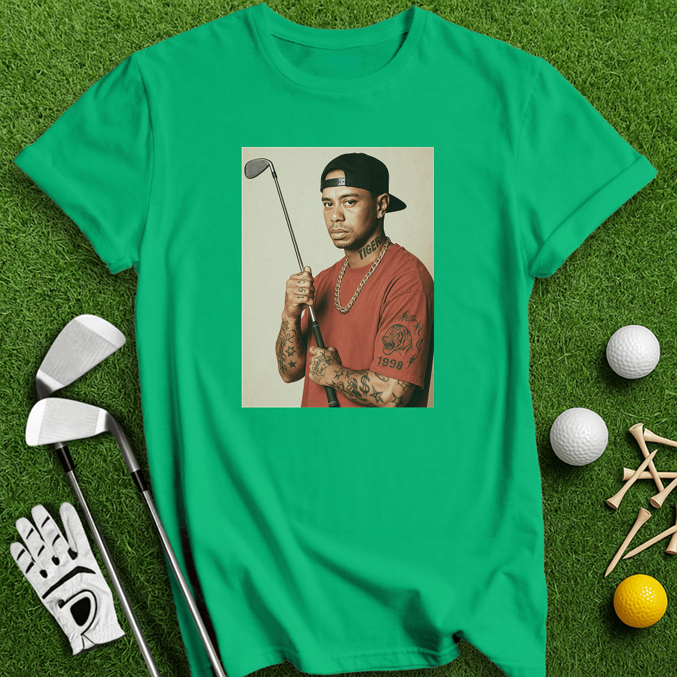 Tiger Woods 90s Hip Hop T-shirt - TeeHee Golf Gear