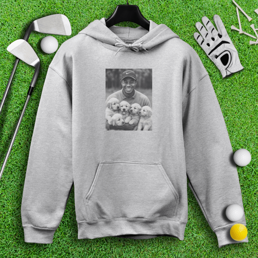 Tiger Woods & Golden Puppies Hoodie - TeeHee Golf Gear