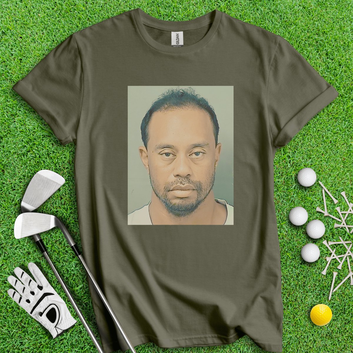 Tiger Woods Mugshot T - Shirt - TeeHee Golf Gear