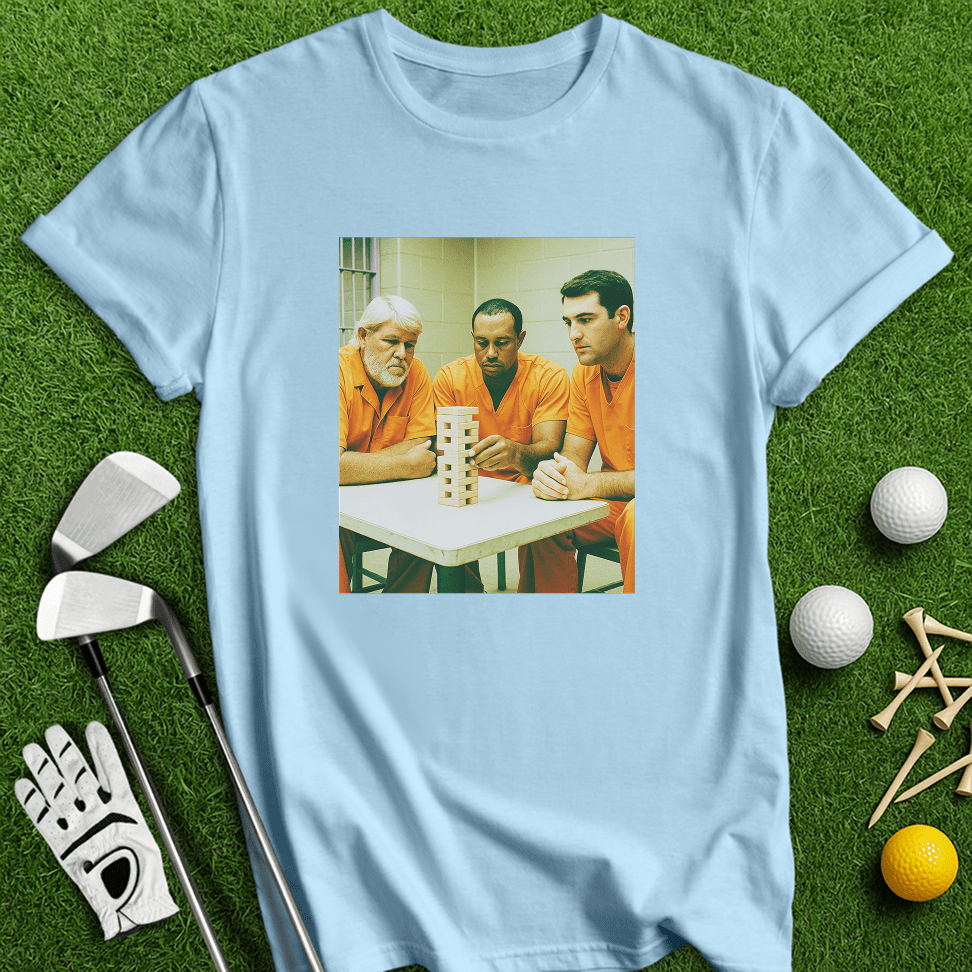 Trio Mugshot Jenga T-shirt - TeeHee Golf Gear