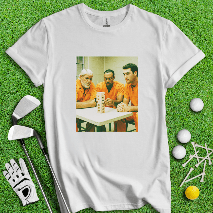 Trio Mugshot Jenga T-shirt - TeeHee Golf Gear