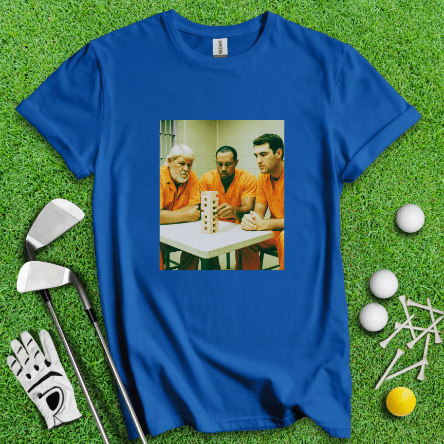 Trio Mugshot Jenga T-shirt - TeeHee Golf Gear