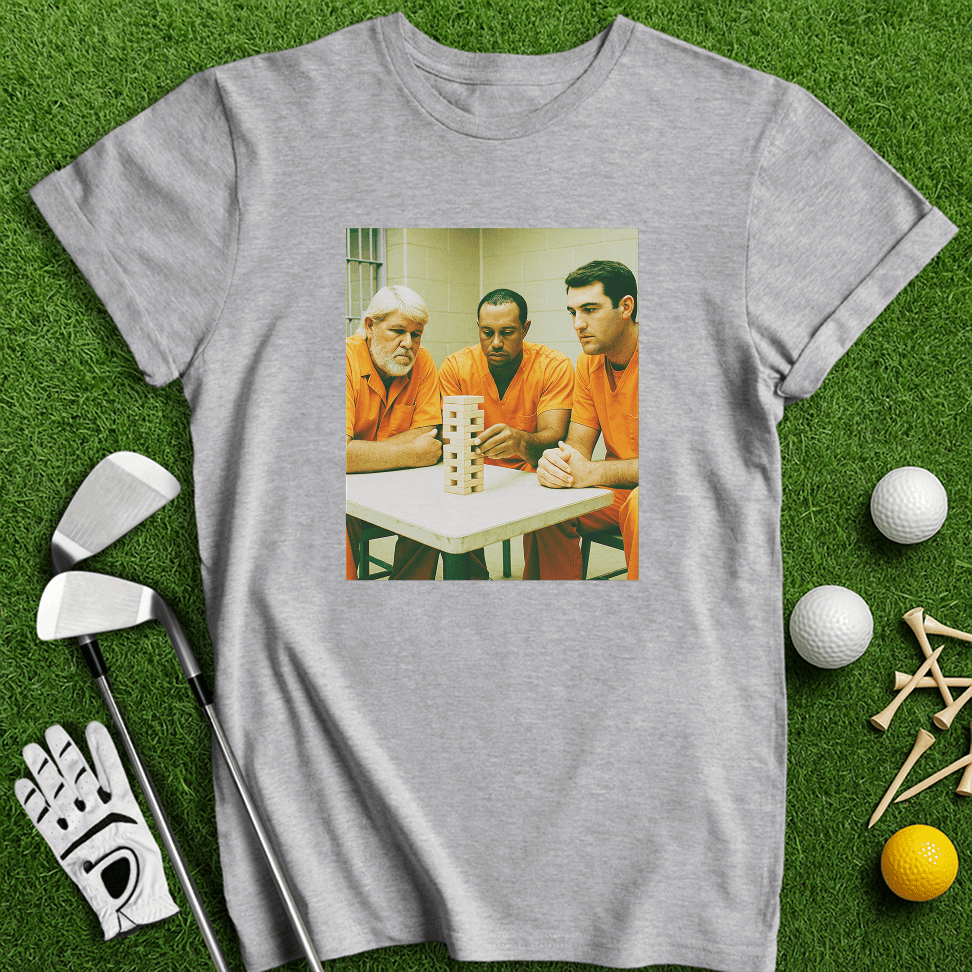 Trio Mugshot Jenga T-shirt - TeeHee Golf Gear