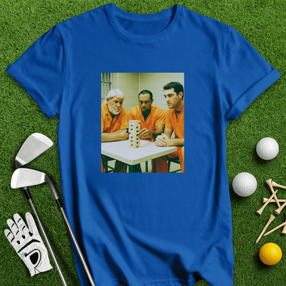 Trio Mugshot Jenga T-shirt - TeeHee Golf Gear