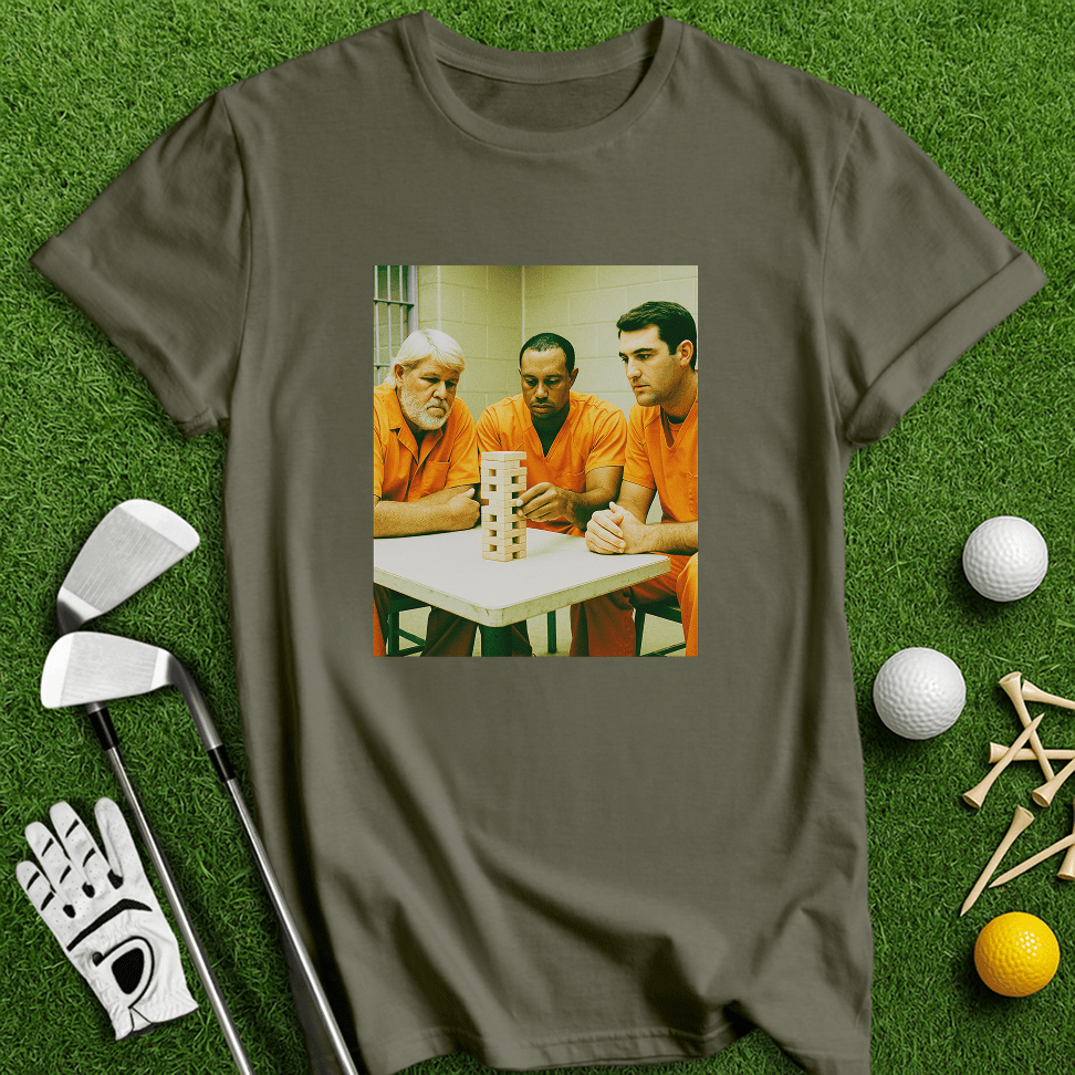Trio Mugshot Jenga T-shirt - TeeHee Golf Gear