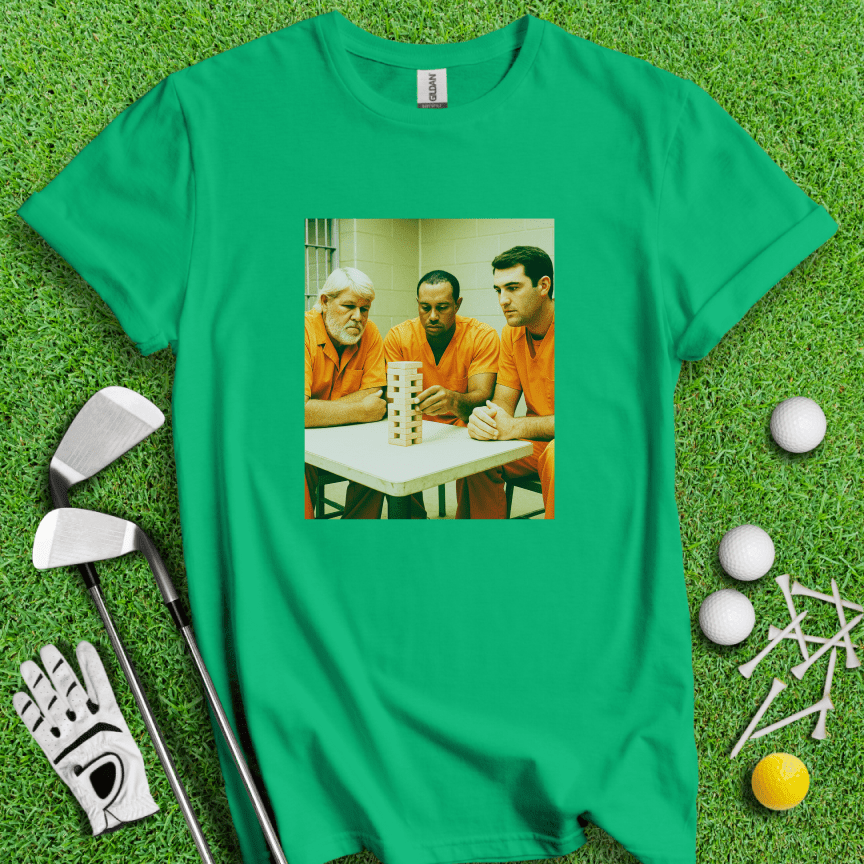 Trio Mugshot Jenga T-shirt - TeeHee Golf Gear
