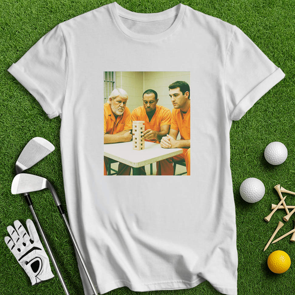 Trio Mugshot Jenga T-shirt - TeeHee Golf Gear