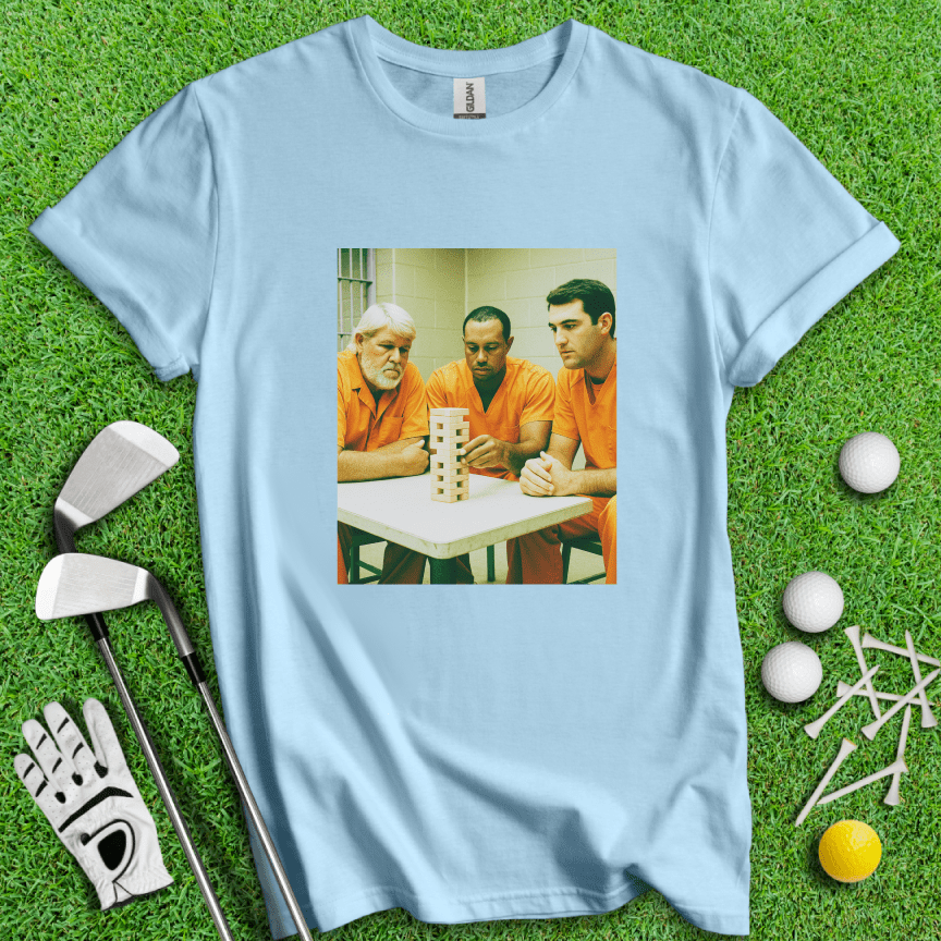 Trio Mugshot Jenga T-shirt - TeeHee Golf Gear