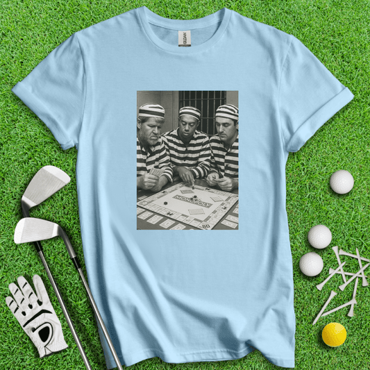 Trio Mugshot Monopoly T-shirt - TeeHee Golf Gear