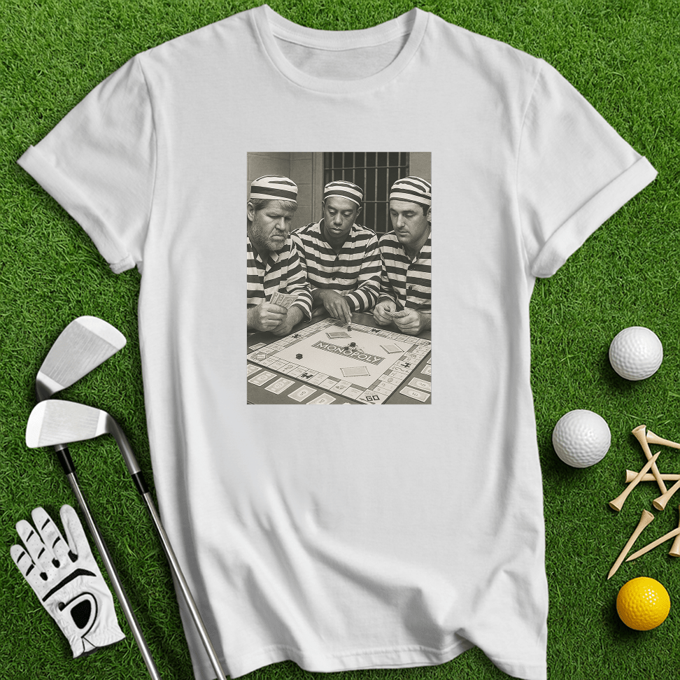 Trio Mugshot Monopoly T-shirt - TeeHee Golf Gear