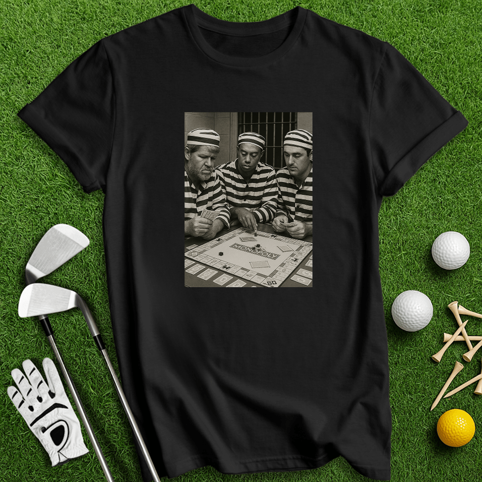 Trio Mugshot Monopoly T-shirt - TeeHee Golf Gear