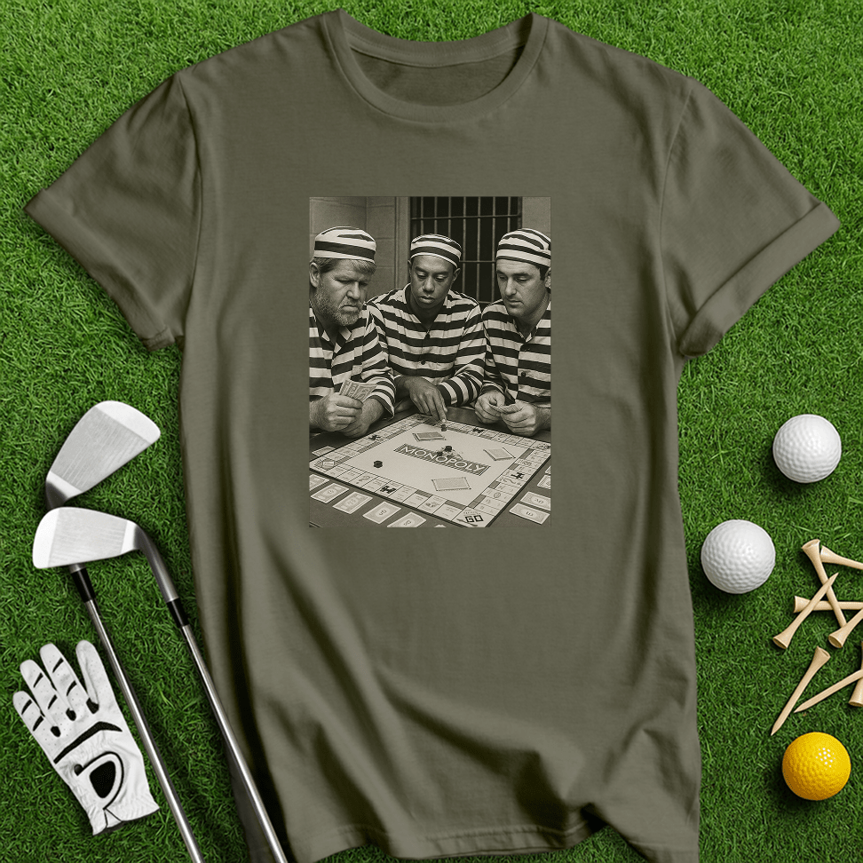 Trio Mugshot Monopoly T-shirt - TeeHee Golf Gear