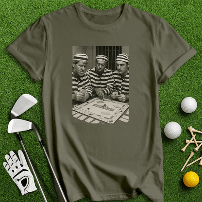 Trio Mugshot Monopoly T-shirt - TeeHee Golf Gear