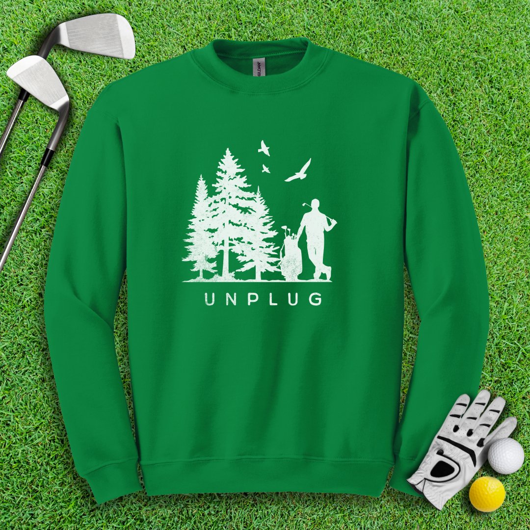 Unplug Outdoor Golfer Crewneck - TeeHee Golf Gear