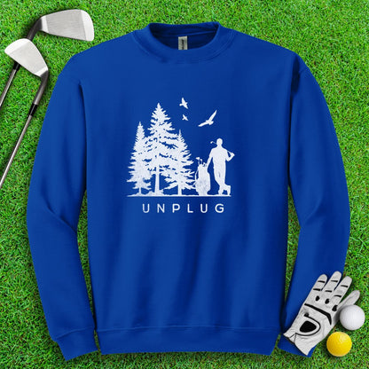 Unplug Outdoor Golfer Crewneck - TeeHee Golf Gear