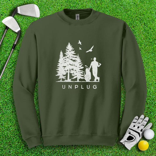 Unplug Outdoor Golfer Crewneck - TeeHee Golf Gear