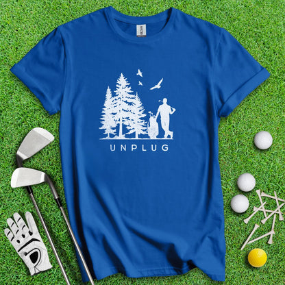 Unplug Outdoor Golfer T-Shirt - TeeHee Golf Gear