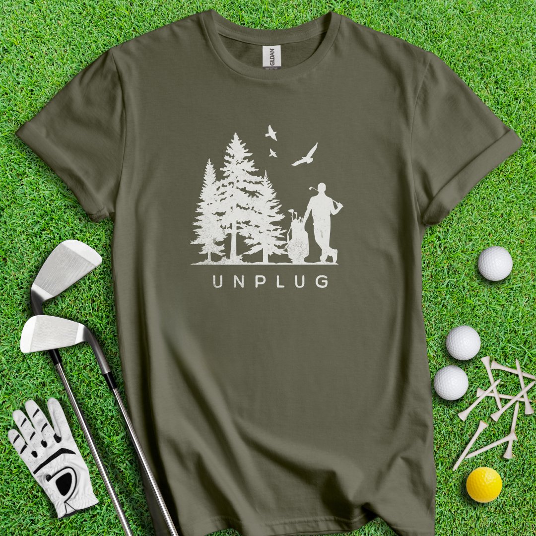 Unplug Outdoor Golfer T-Shirt - TeeHee Golf Gear