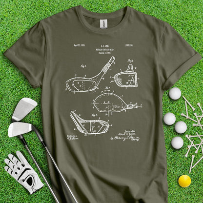 Vintage Golf Clubs Patent Blueprint Golf T - Shirt - TeeHee Golf Gear