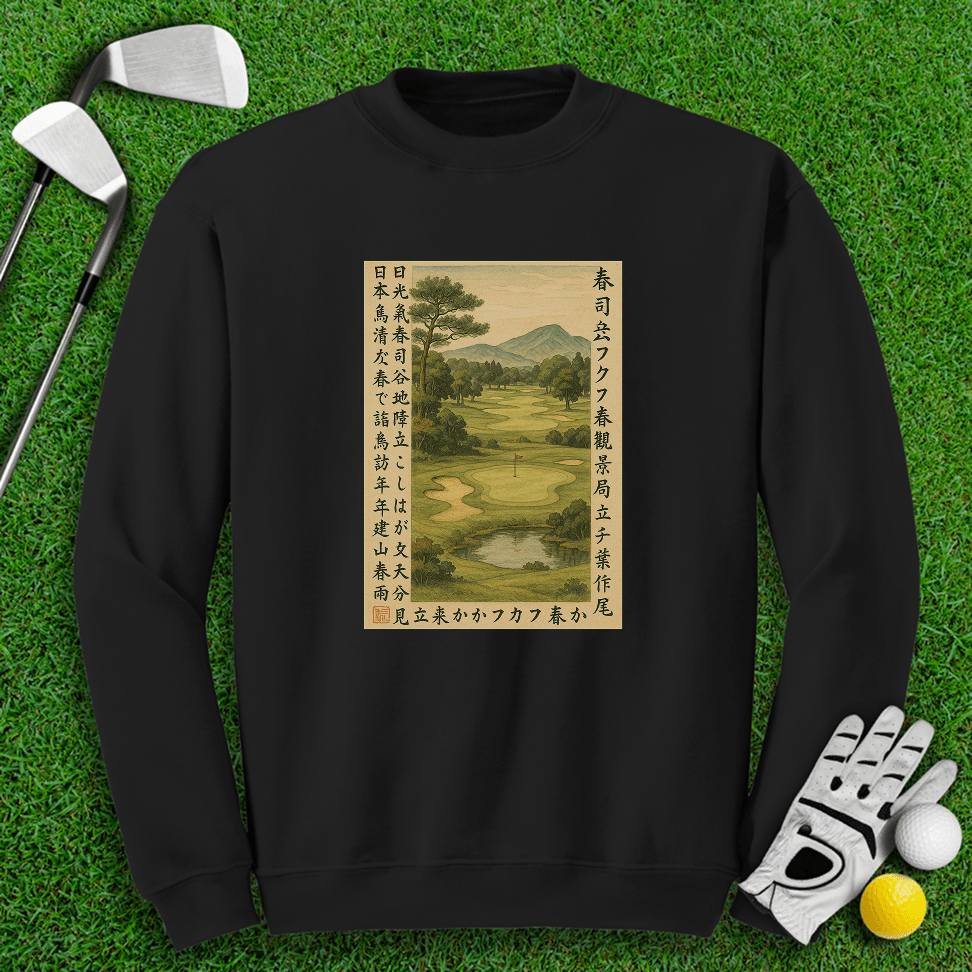 Vintage Japanese Golf Scene Crewneck - TeeHee Golf Gear
