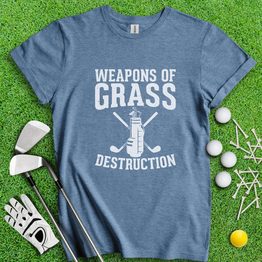 Weapons Of Grass Destruction Funny Golf T - Shirt - TeeHee Golf Gear