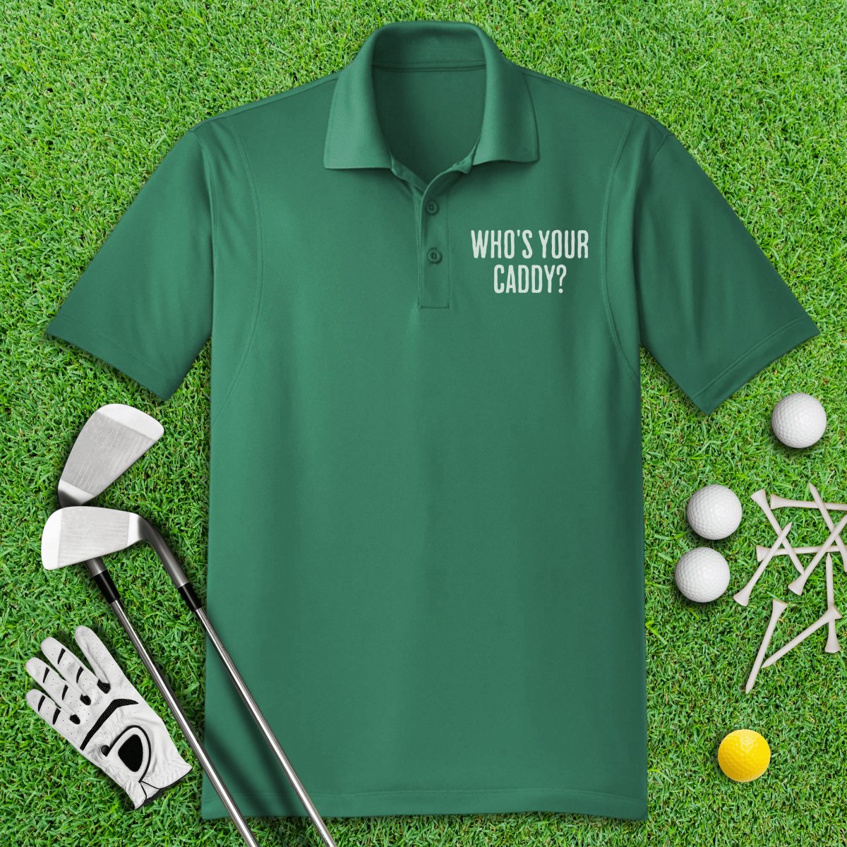 Who's Your Caddie Funny Golf Polo Shirt - TeeHee Golf Gear