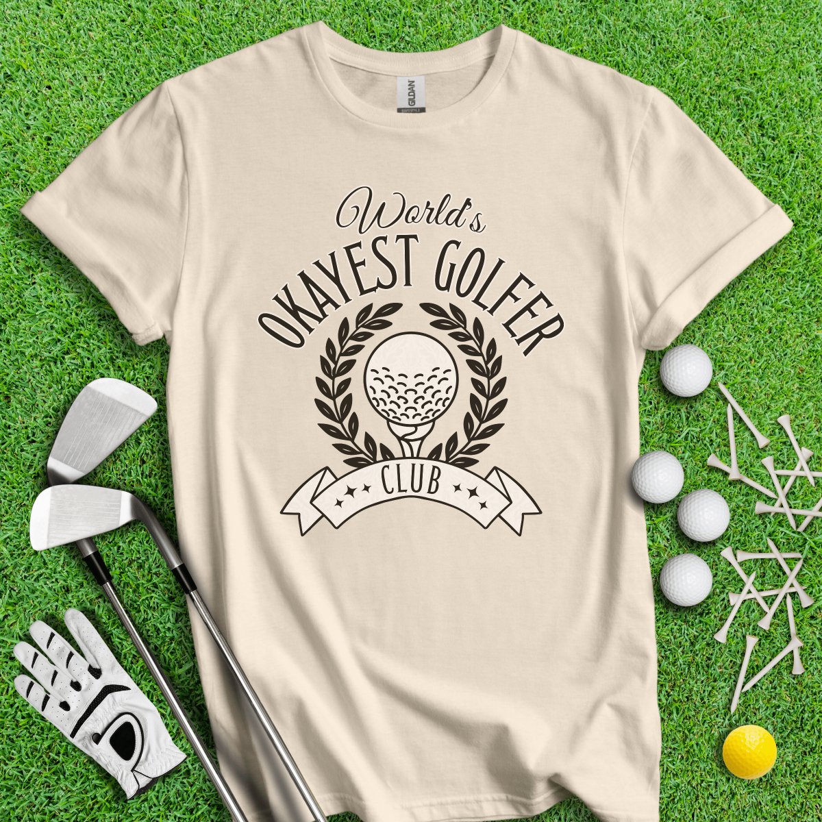 World's Okayest Golfer Club T - Shirt - TeeHee Golf Gear