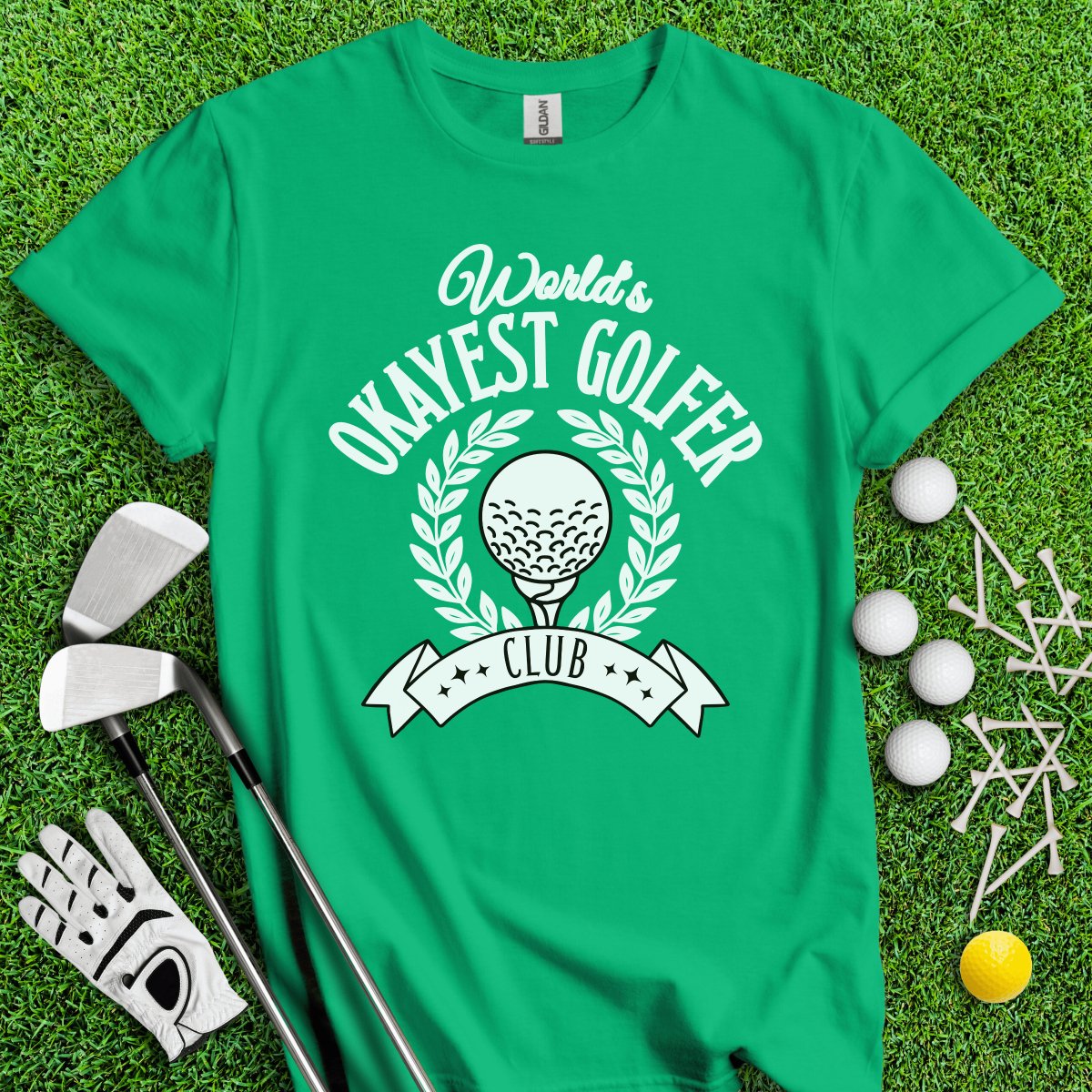 World's Okayest Golfer Club T - Shirt - TeeHee Golf Gear