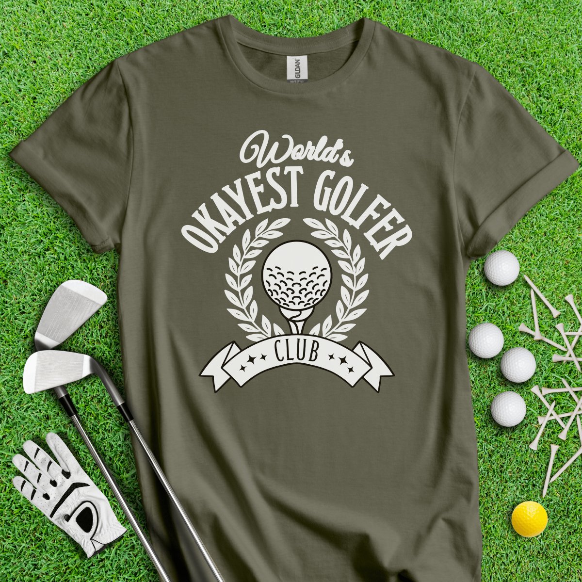 World's Okayest Golfer Club T - Shirt - TeeHee Golf Gear