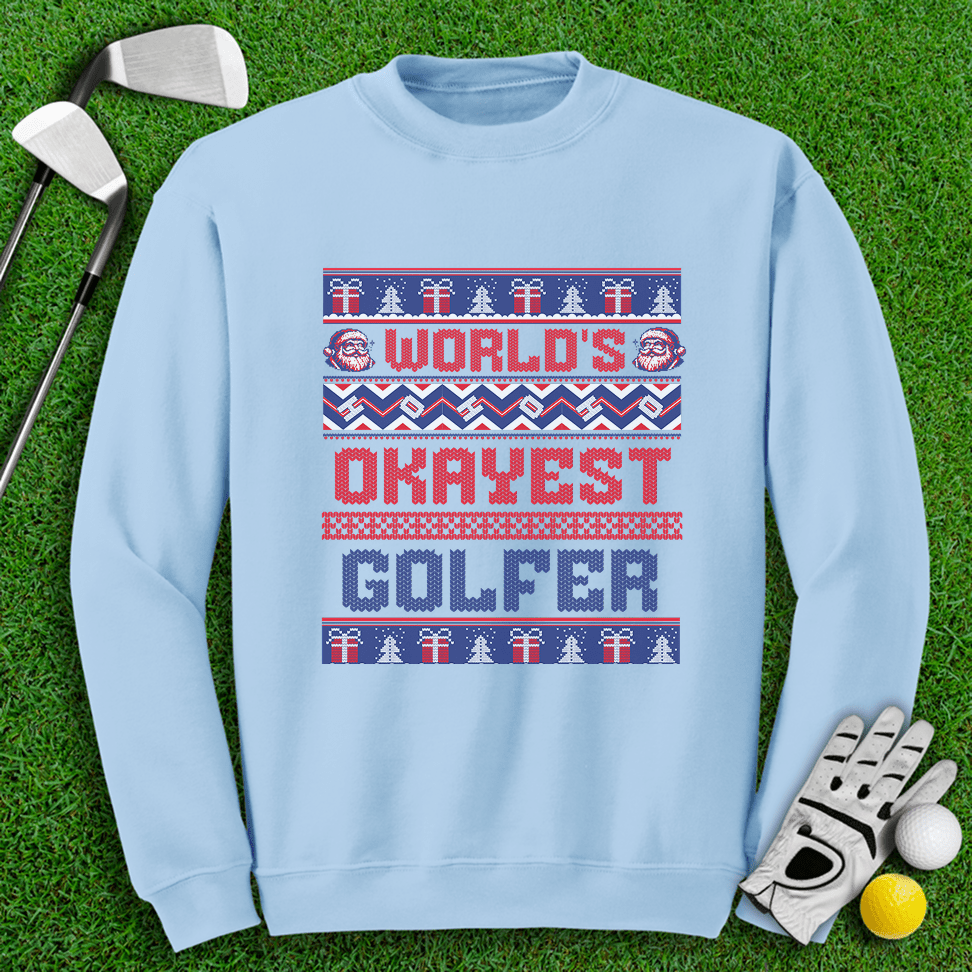 World's Okayest Golfer Ugly Sweater - TeeHee Golf Gear