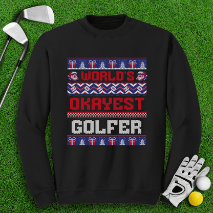 World's Okayest Golfer Ugly Sweater - TeeHee Golf Gear