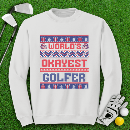 World's Okayest Golfer Ugly Sweater - TeeHee Golf Gear
